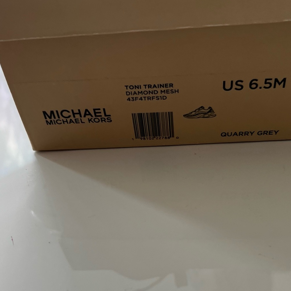 MICHAEL KORS Toni Mixed-Media Leather Trainer Size 6,5 - Picture 12 of 13
